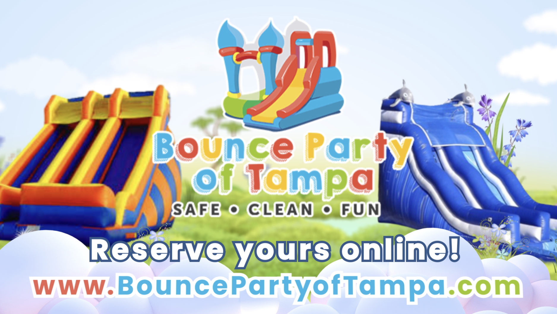Party rental – Water slides, bounce houses, table and chairs and more